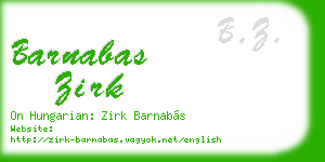 barnabas zirk business card